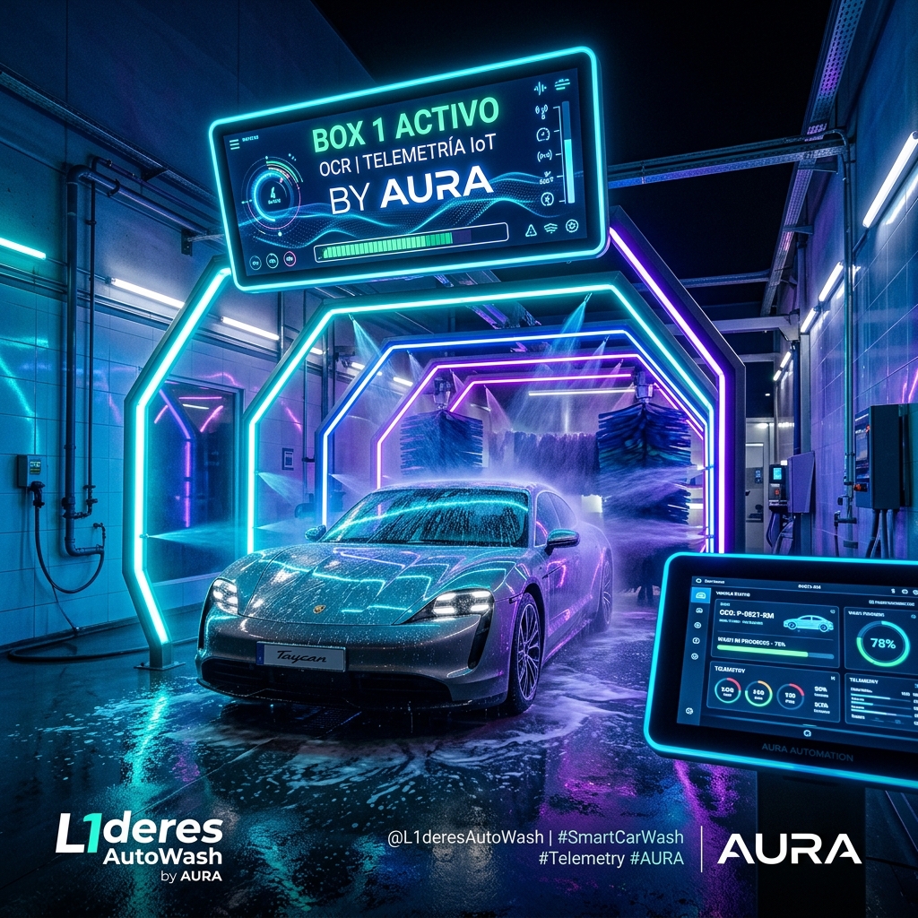 L1deres AutoWash - Telemetría IoT y Hardware